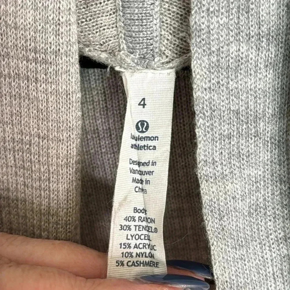Lululemon Gray Pink Open Cardigan Size 4 - Picture 2 of 9